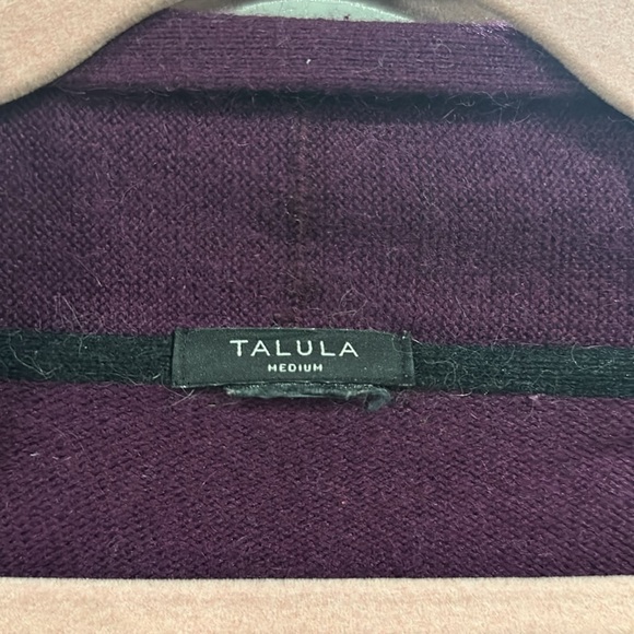 Medium Talula Aritzia Dark Purple Cardigan Angora Cashmere - Picture 2 of 5